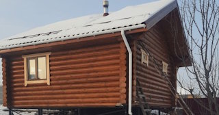 Баня из оцилиндрованного бревна под ключ в Мценске - от 134524 рублей