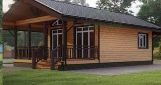 Проект одноэтажного дома из бруса с террасой - Строительство в Мценске от Строй-Мцн от 134524 руб.